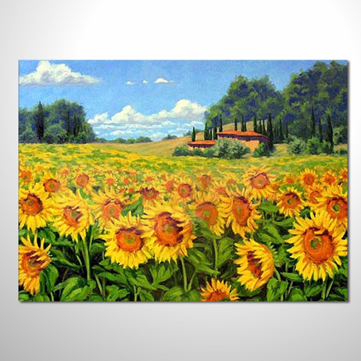 油画 太阳花向日葵4 阳光般灿烂 正能量 抽象油画 装饰品 山水画品